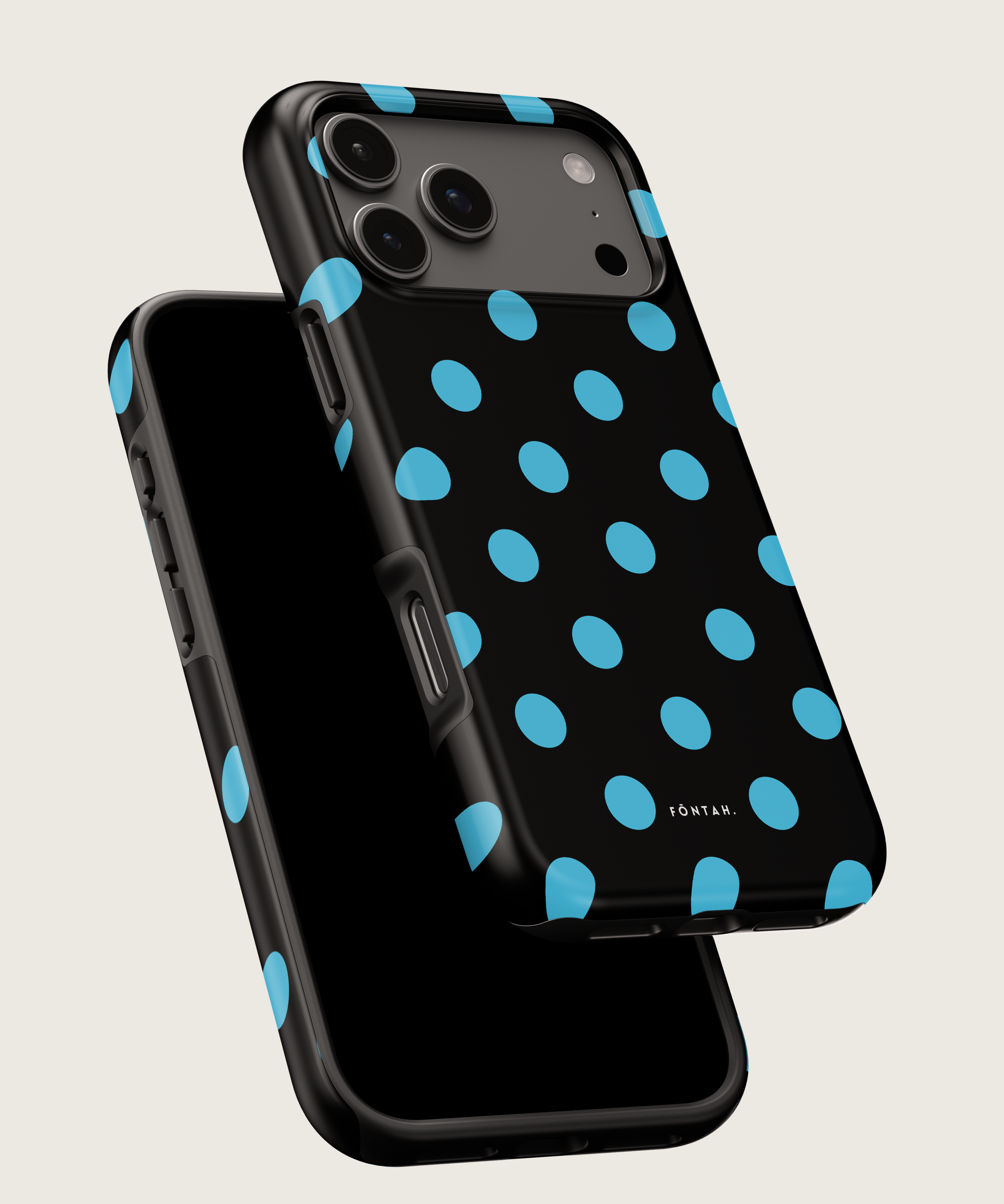 Polka dots black blue