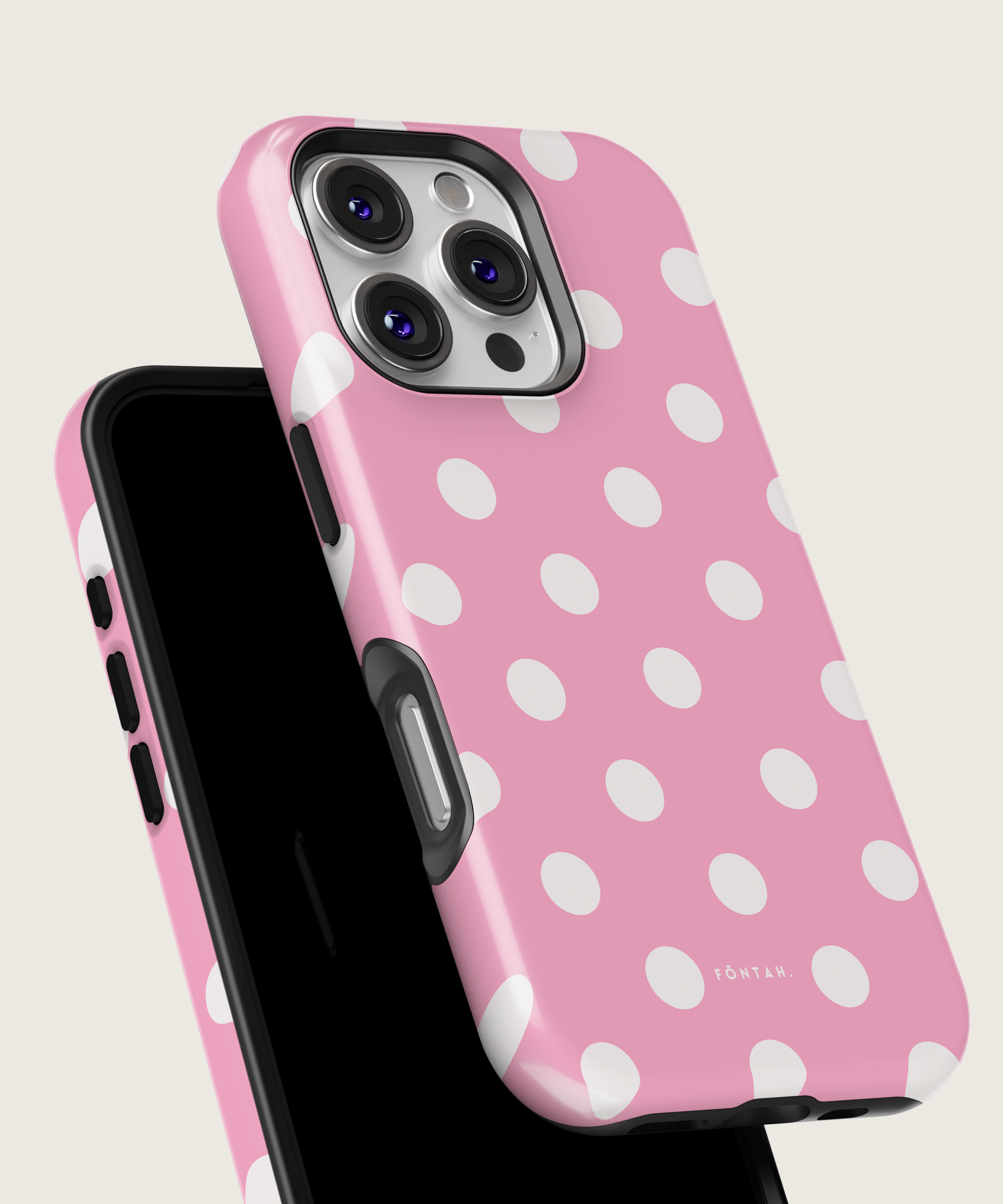 Polka dots white pink