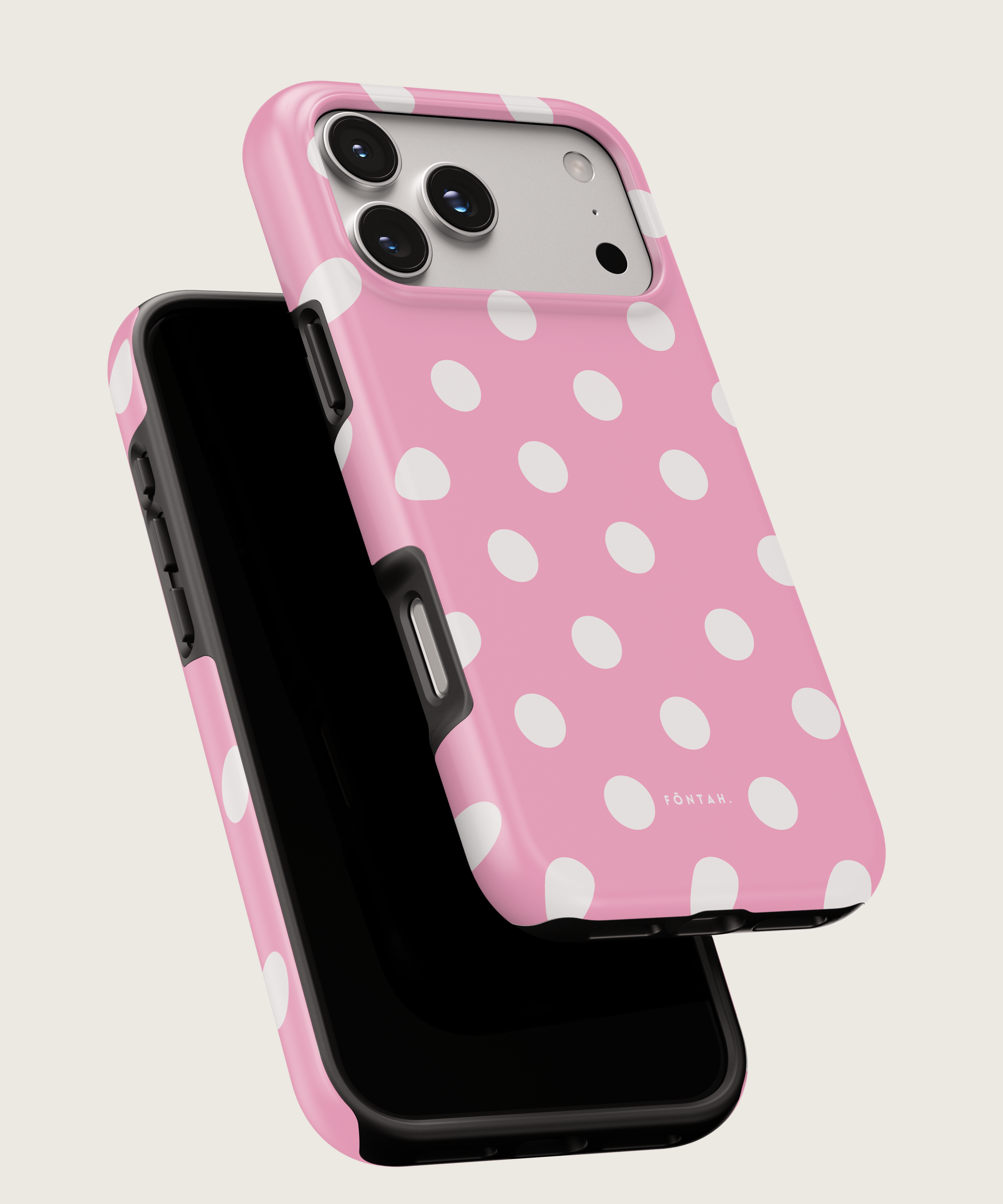Polka dots white pink