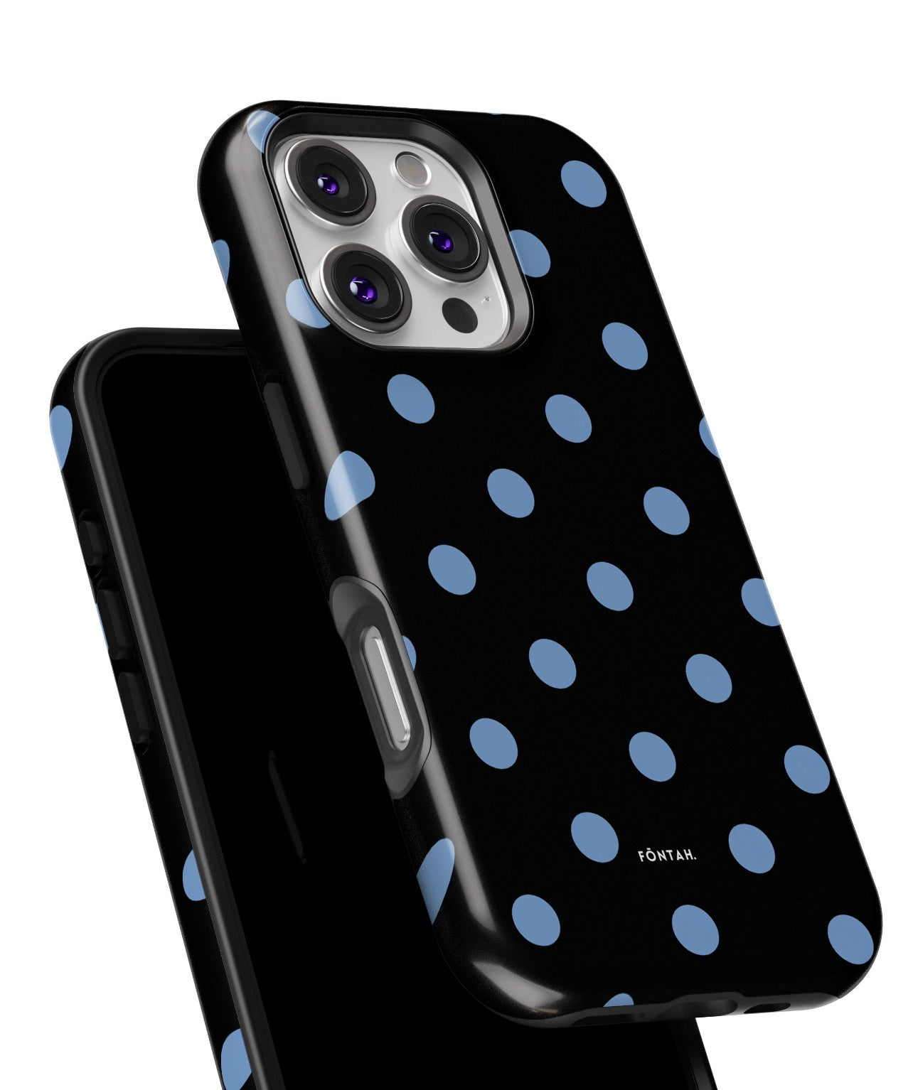 Polka dots black blue