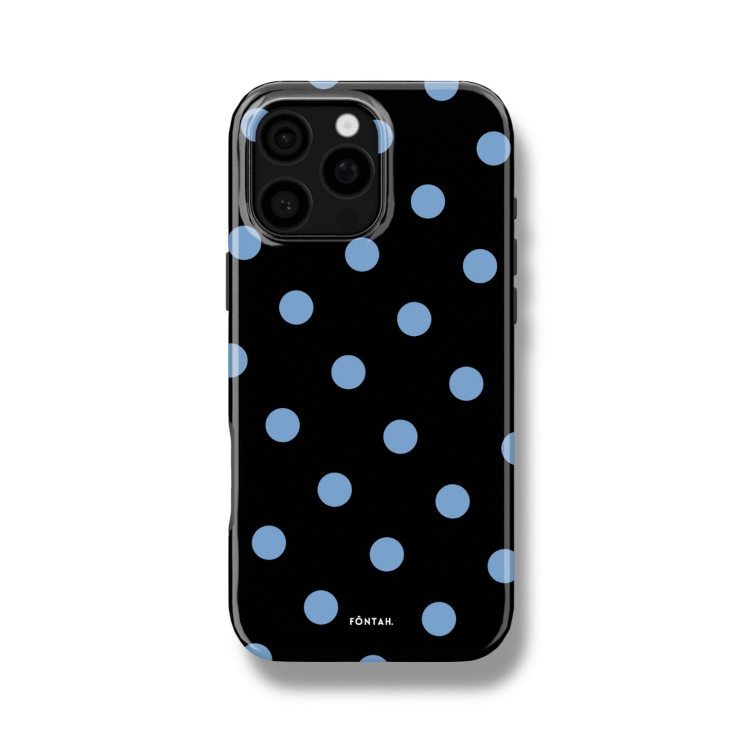 Polka dots black blue