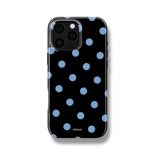 Polka dots black blue