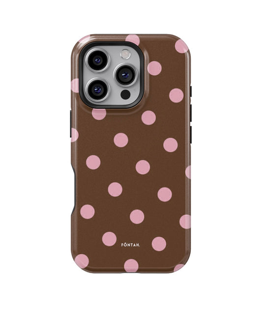 Polka dots marron pink