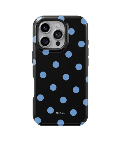 Polka dots black blue