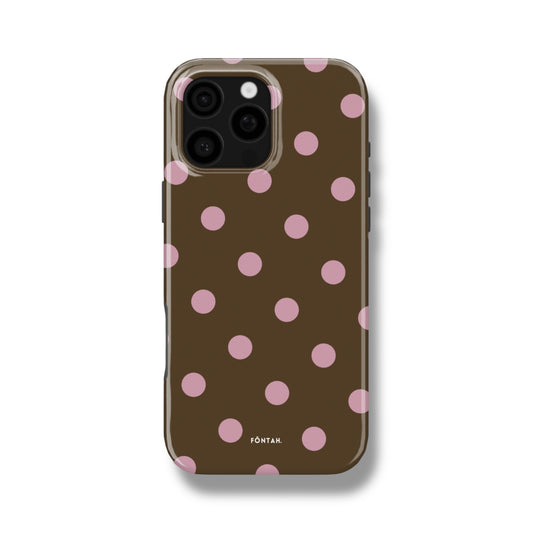 Polka dots marron pink