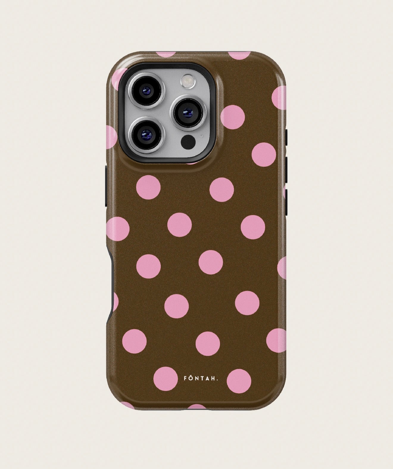 Polka dots marron pink