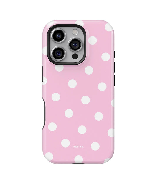 Polka dots white pink