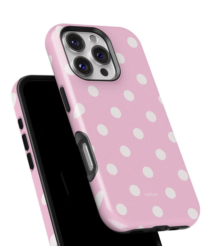 Polka dots white pink
