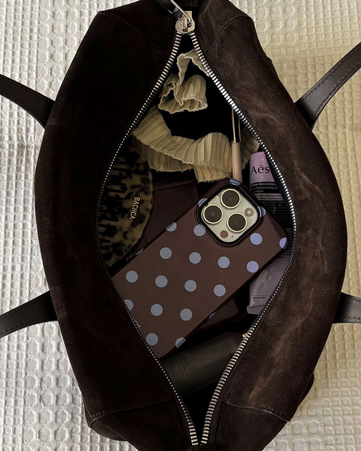 Polka dots black blue
