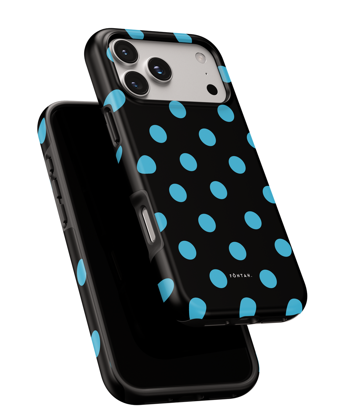Polka dots black blue