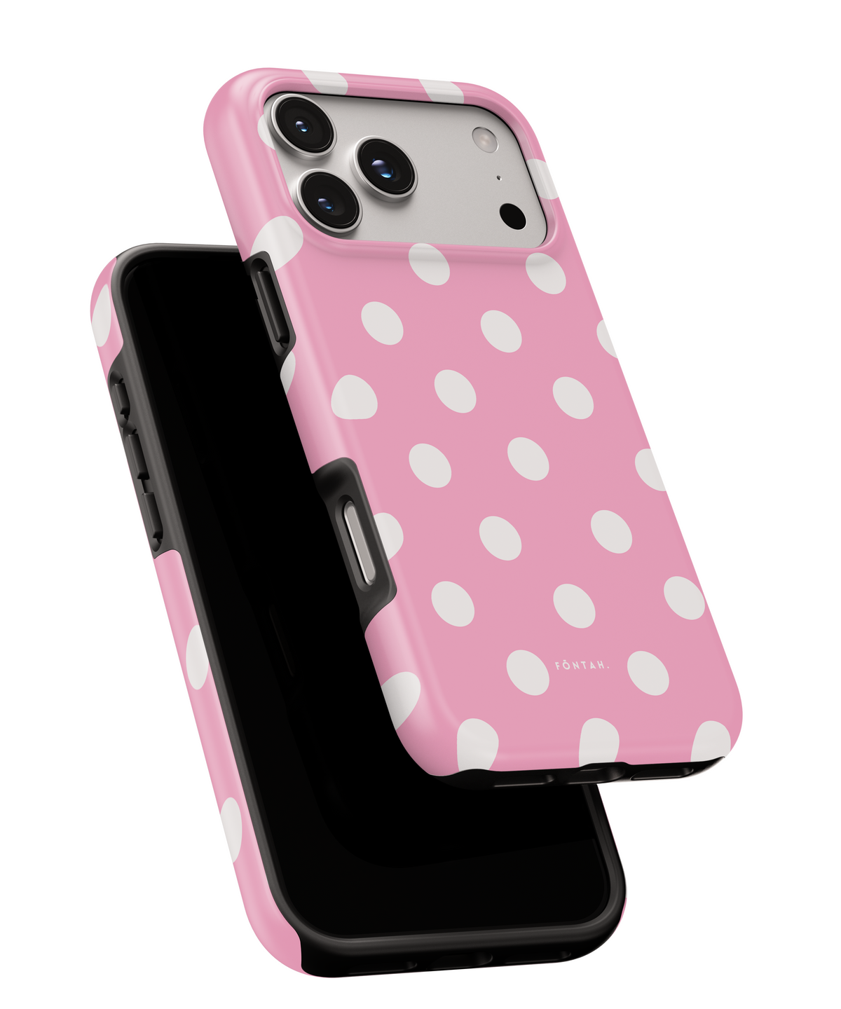 Polka dots white pink
