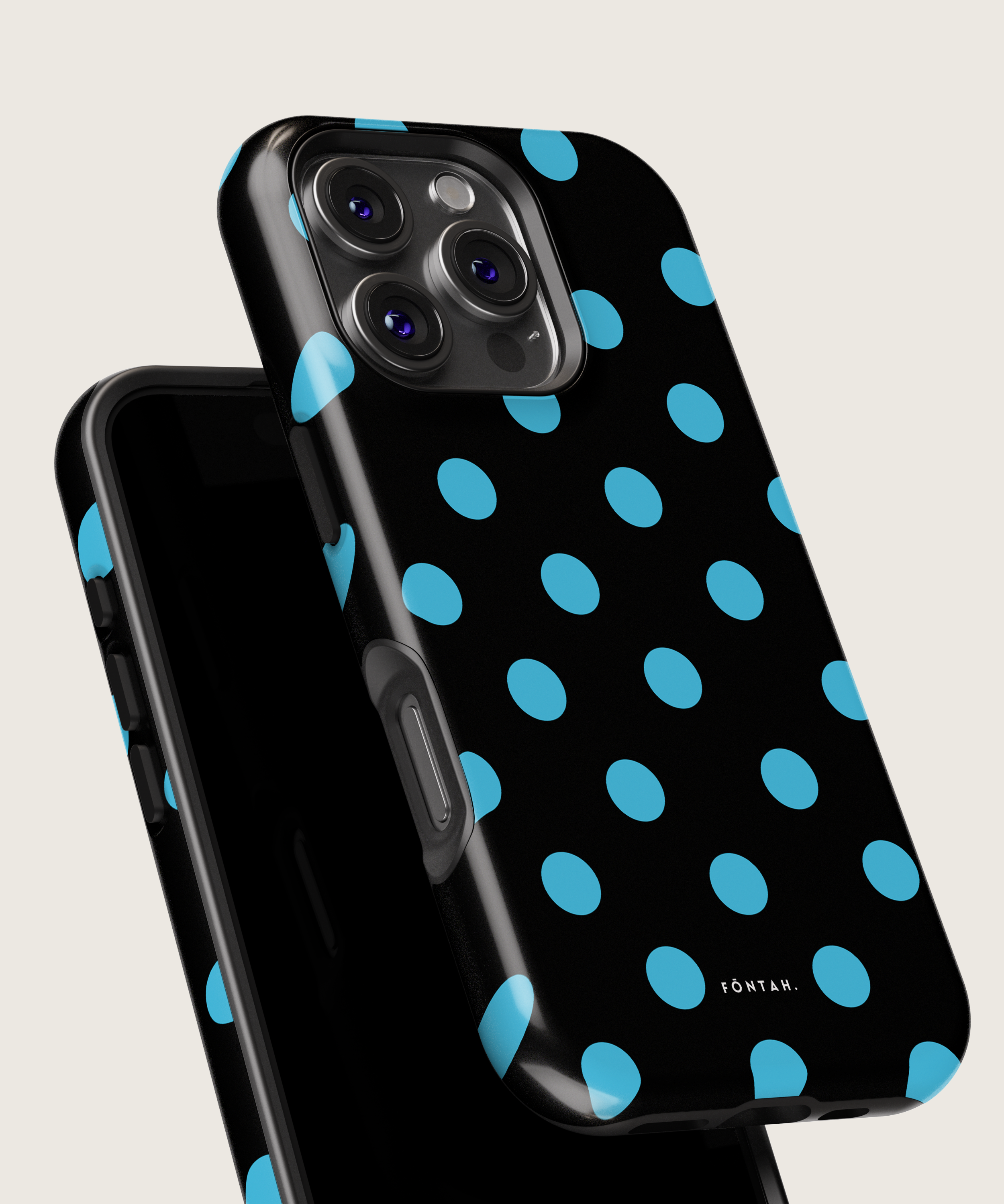 Polka dots black blue